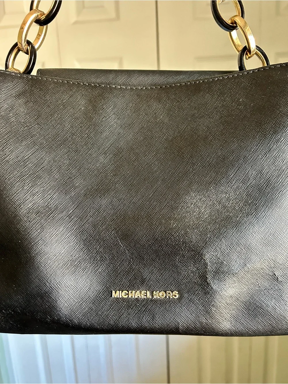 Michael Kors Portia Black Saffiano Leather Shoulder Bag